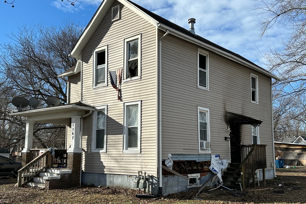 This home near 4th and North Grand in Springfield was damaged by fire Monday morning.