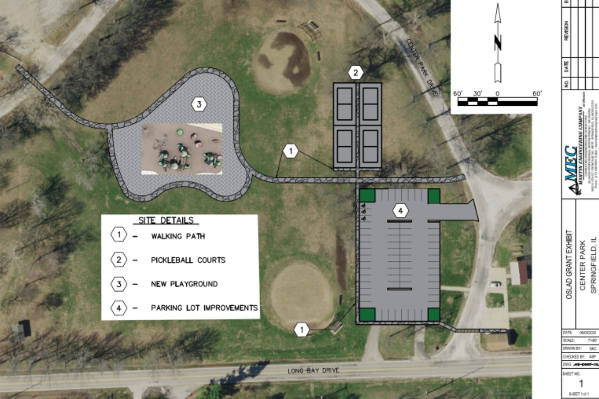 Preliminary plans for upgrades to Lake Springfield's Center Park.