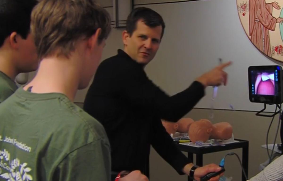 High school student take part in a "boot camp" hosted by HSHS.