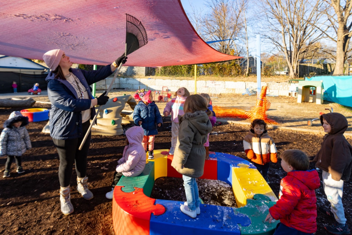 Children play outside at Our World of Learning Child Development Center in Alexander County in December 2024. (File photo by Julia Rendleman)