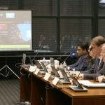 University of Chicago Political Science Professor Robert Pape presents data on immigration enforcement activity in Chicago during a Jan. 30, 2026, hearing of Illinois Accountability Commission. (Capitol News Illinois photo by Maggie Dougherty)