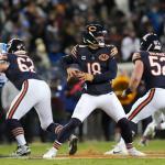 Chicago Bears quarterback Caleb Williams (18) throws a pass during the second half of an NFL football game against the Detroit Lions, Sunday, Jan. 4, 2026, in Chicago. (AP Photo/Nam Y. Huh)