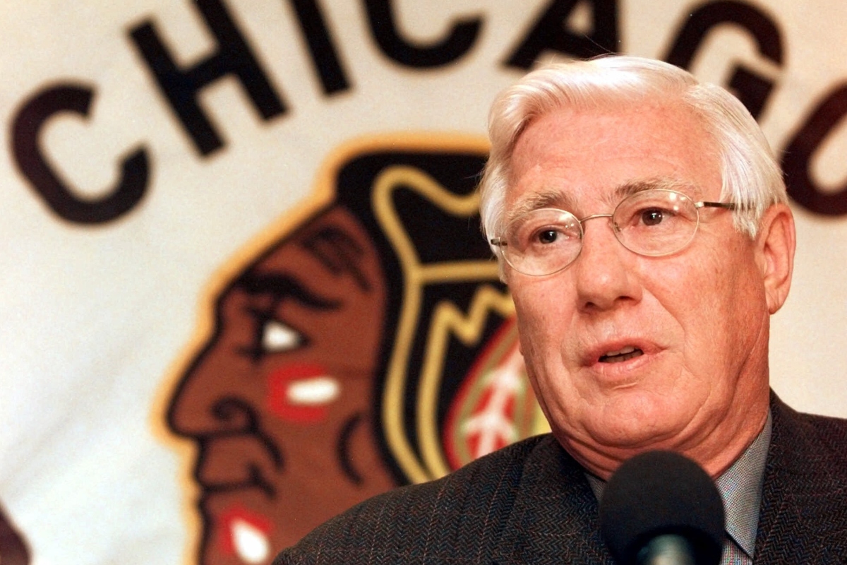 FILE - Bob Pulford answers questions, Dec. 2, 1999 in Chicago. (AP Photo/Fred Jewell, File)