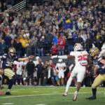 Montana State place-kicker Myles Sansted (39) kicks a point after try to win the FCS Championship NCAA college football game against Illinois State in overtime Monday, Jan. 5, 2026, in Nashville, Tenn. (AP Photo/George Walker IV)