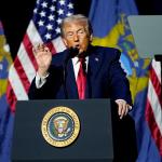 President Donald Trump speaks at the Detroit Economic Club Tuesday, Jan. 13, 2026 in Detroit. (AP Photo/Ryan Sun)