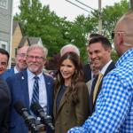 U.S. Department of Homeland Security Kristi Noem poses with Illinois Republicans during a May 2025 visit to Springfield. (Capitol News Illinois file photo by Jade Aubrey)