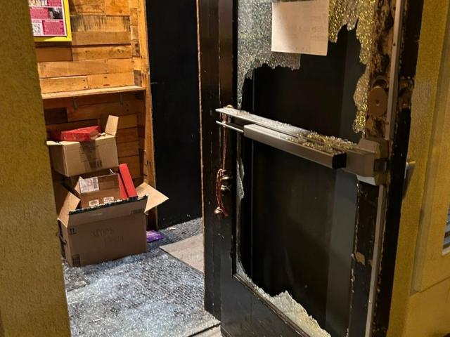 Someone reportedly threw a brick through the front door of Daisy Jane's in Springfield late Sunday night.