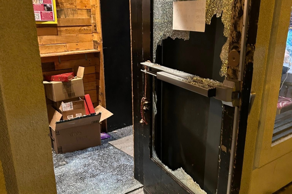 Someone reportedly threw a brick through the front door of Daisy Jane's in Springfield late Sunday night.