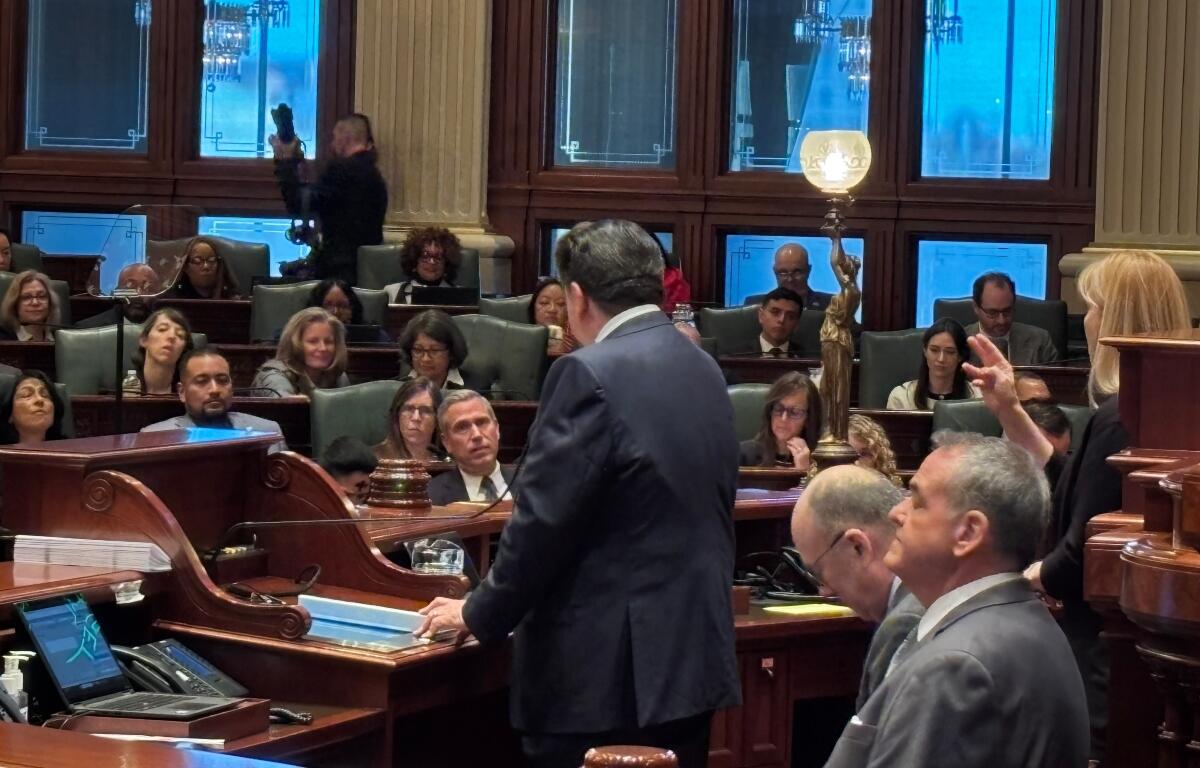 Governor JB Pritzker gives his budget address to the Illinois General Assembly Feb. 18, 2026, in the Illinois House Chamber.