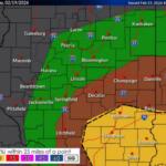 The National Weather Service says the greatest threats for tornadoes Thursday afternoon is in the yellow-shaded area.