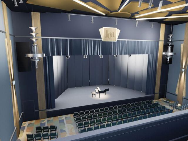 An artist's rendering of some of the plans to renovate the Illinois Theatre.