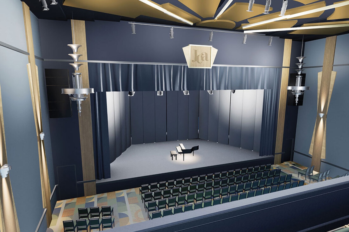 An artist's rendering of some of the plans to renovate the Illinois Theatre.