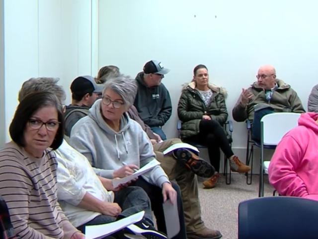 Residents attend the Feb.3 Moweaqua Village Board Meeting.