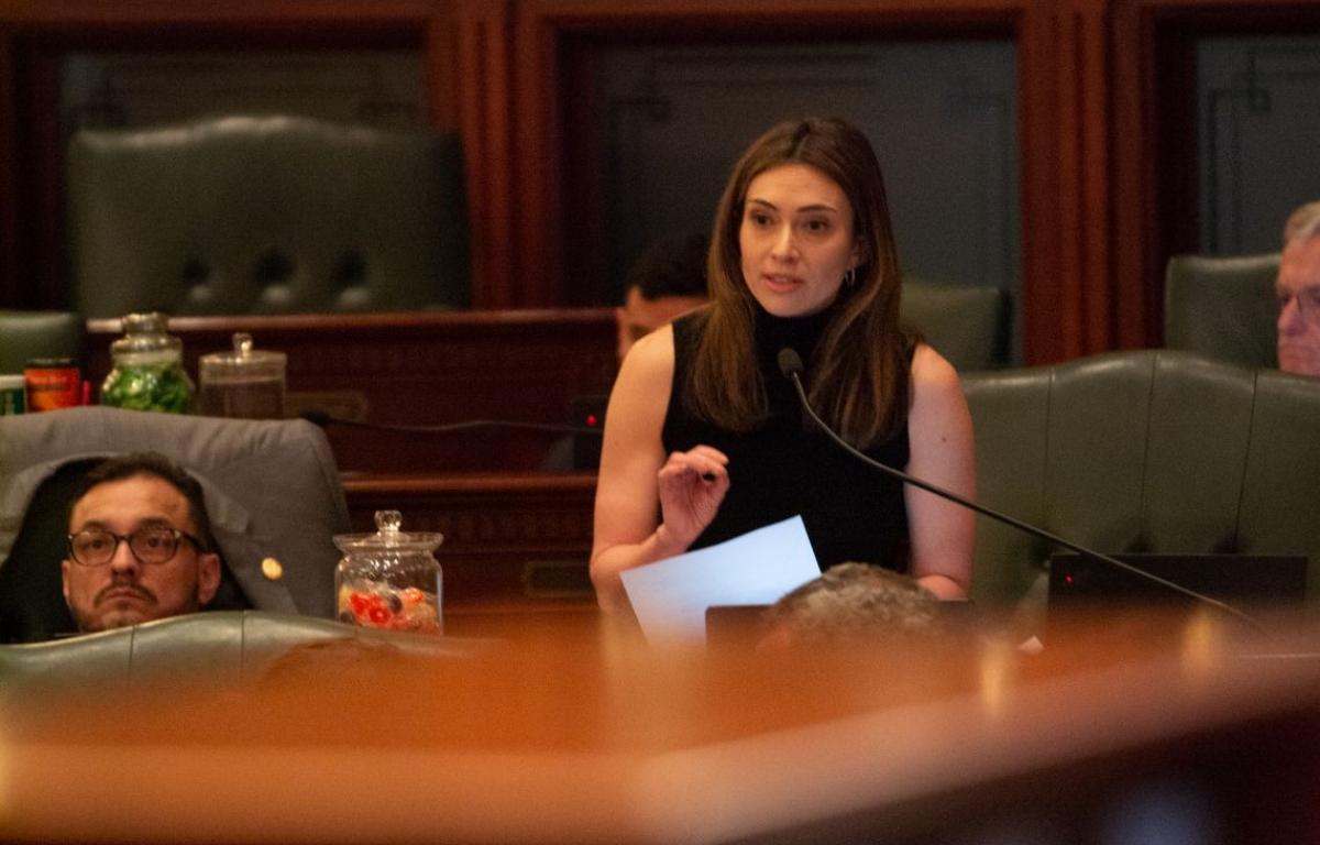 Rep. Margaret Croke, D-Chicago, presents a bill in the Illinois House on April 18, 2024. (Capitol News Illinois photo by Jerry Nowicki)