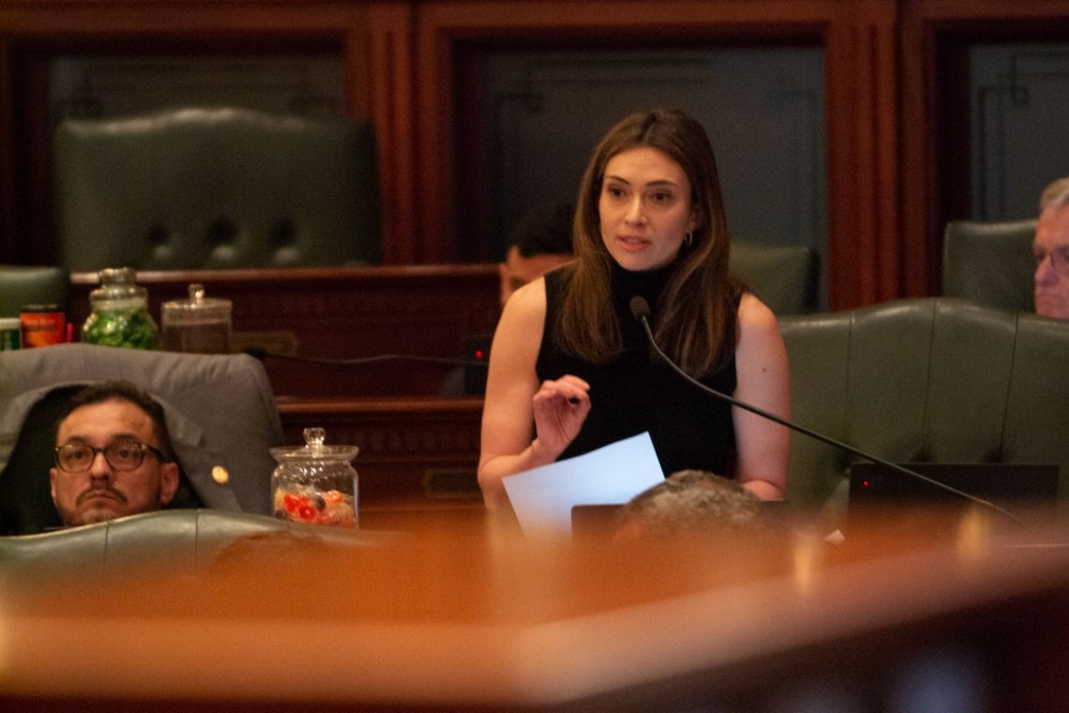 Rep. Margaret Croke, D-Chicago, presents a bill in the Illinois House on April 18, 2024. (Capitol News Illinois photo by Jerry Nowicki)