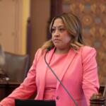 State Sen. Celina Villanueva, D-Chicago, on the House floor in May 2025. (Capitol News Illinois file photo)