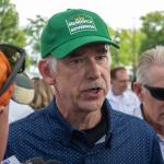 DuPage County Sheriff James Mendrick takes questions from reporters at the Illinois State Fair’s Republican Day in August 2025. (Capitol News Illinois file photo by Jerry Nowicki)