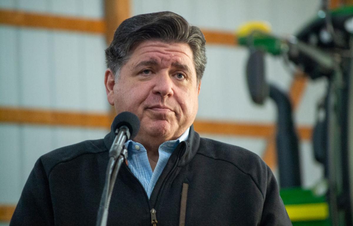 Gov. JB Pritzker takes questions from a reporter in October 2025. (Capitol News Illinois photo by Jerry Nowicki)