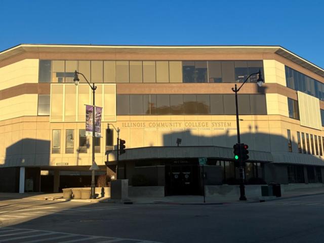 The Illinois Community College System headquarters is pictured in downtown Springfield. (Medill Illinois News Bureau photo by Reece Dower)