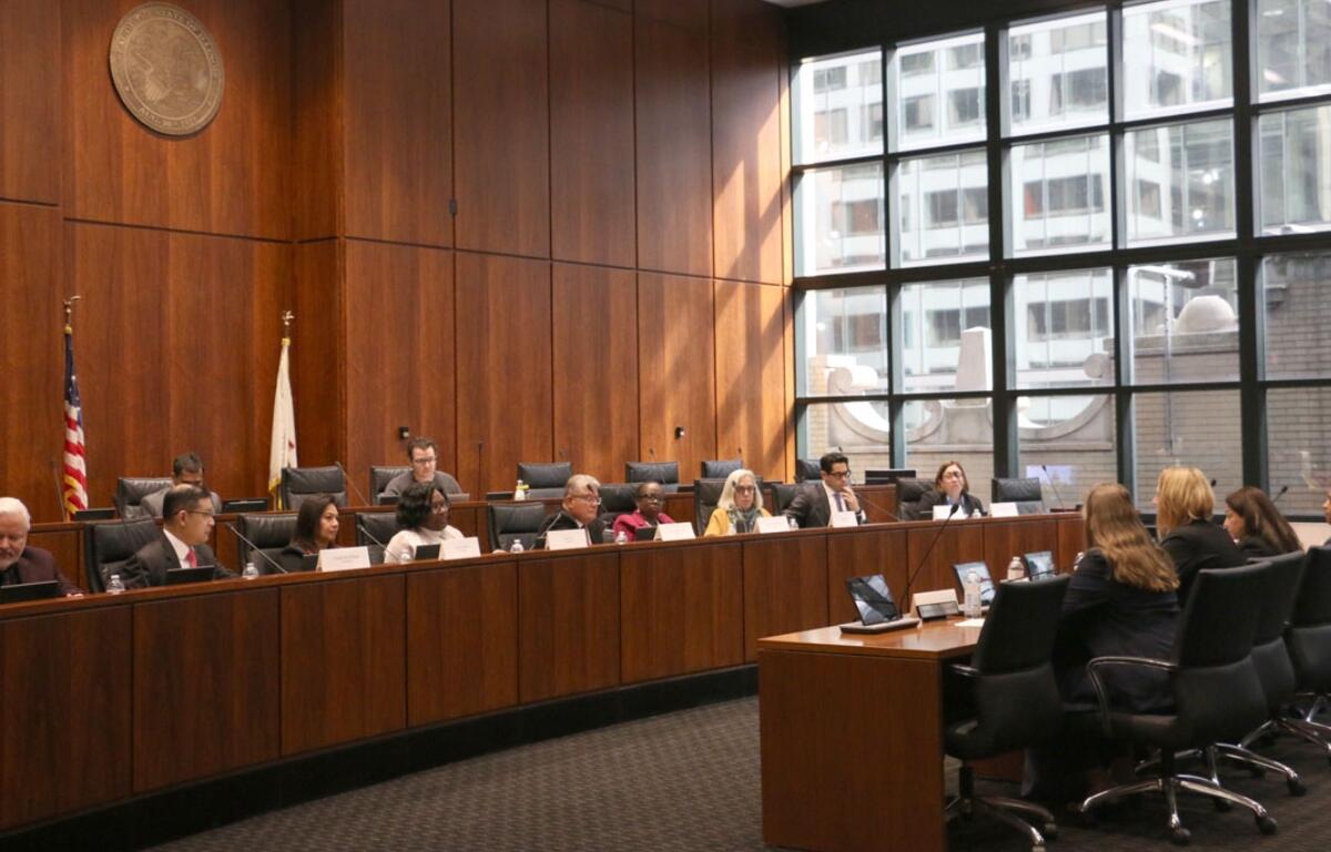 The Illinois Accountability Commission hears testimony from a dozen experts and advocates at its Feb. 24, 2026, public meeting in downtown Chicago. (Capitol News Illinois photo by Maggie Dougherty)