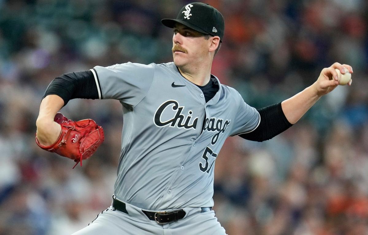 FILE - Chicago White Sox starting pitcher Ky Bush throws against the Houston Astros during the second inning of a baseball game, Aug. 18, 2024, in Houston. (AP Photo/Eric Christian Smith, File)