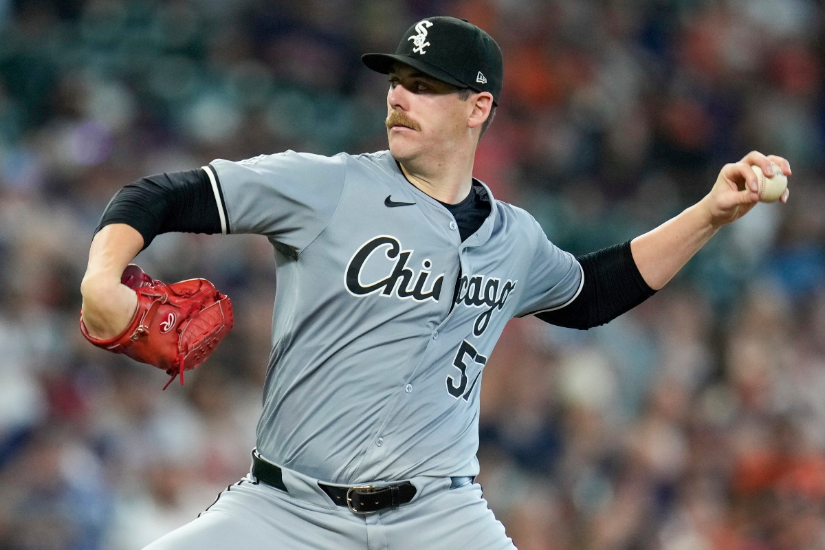 FILE - Chicago White Sox starting pitcher Ky Bush throws against the Houston Astros during the second inning of a baseball game, Aug. 18, 2024, in Houston. (AP Photo/Eric Christian Smith, File)
