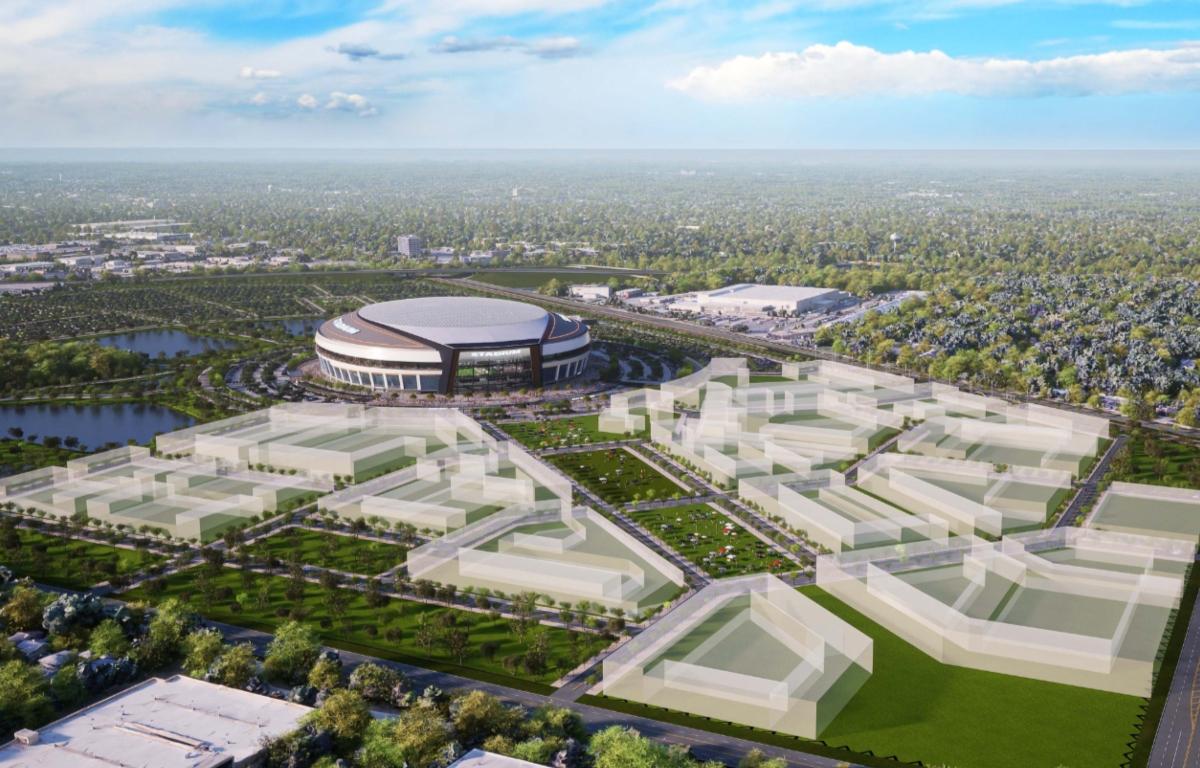 A conceptual image of a domed Chicago Bears stadium in Arlington Heights. (Courtesy of the Chicago Bears)