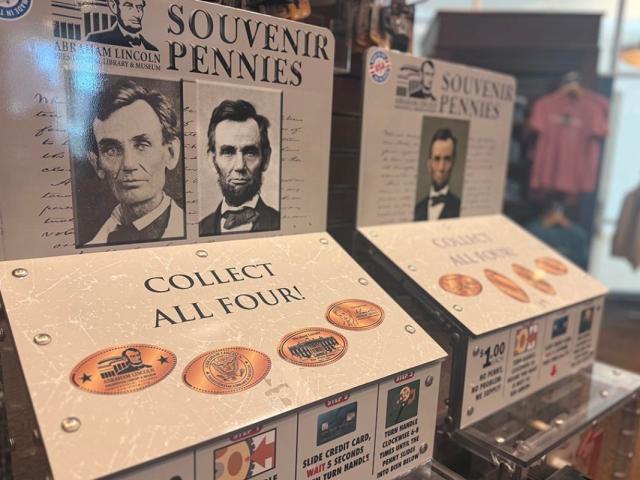 Though the U.S. Mint officially halted penny production in November, the Abraham Lincoln Presidential Museum will continue to sell penny-themed souvenirs in its gift shop. (Medill Illinois News Bureau photo by Erika Tulfo)