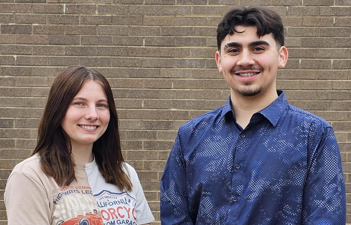 Pontiac High School students Andrew Diaz and Allison Hovaniec helped draft the bill that would mandate vape disposal programs. Completed as part of a class assignment, the duo said the experience was “life changing.” (Photo provided by teacher Paul Ritter.)
