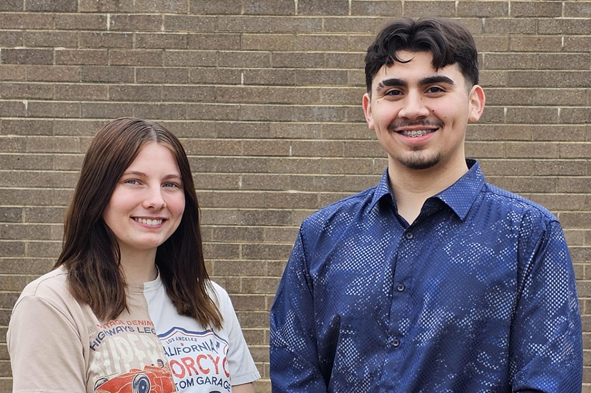 Pontiac High School students Andrew Diaz and Allison Hovaniec helped draft the bill that would mandate vape disposal programs. Completed as part of a class assignment, the duo said the experience was “life changing.” (Photo provided by teacher Paul Ritter.)