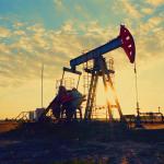 An oil well pumpjack is pictured.