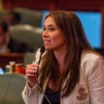 State Rep. Margaret Croke, pictured on the House floor, held a lead in the race to replace Susana Mendoza as comptroller on Tuesday night. The Associated Press had not called the race as of 10 p.m. (Capitol News Illinois photo by Jerry Nowicki)