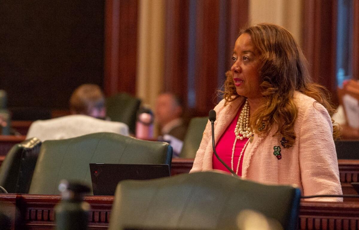 State Rep. Kimberly Du Buclet is the lead sponsor of the Rev. Jesse Jackson Sr. Young Voter Empowerment Act requiring high schools to offer voter registration. (Capitol News Illinois photo by Jerry Nowicki)
