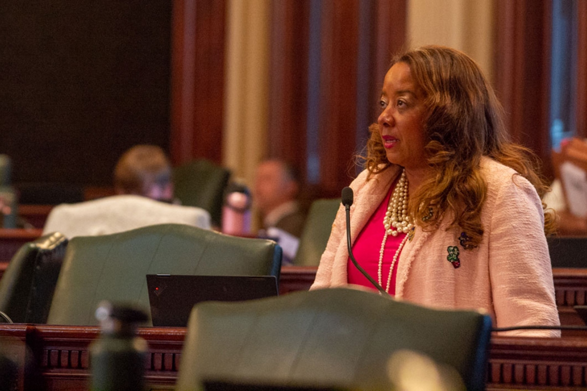 State Rep. Kimberly Du Buclet is the lead sponsor of the Rev. Jesse Jackson Sr. Young Voter Empowerment Act requiring high schools to offer voter registration. (Capitol News Illinois photo by Jerry Nowicki)