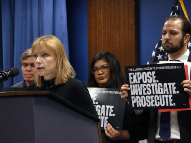 Jane Ruby, president of the League of Women Voters of Chicago, speaks at a March 2, 2026 news conference introducing the Illinois Epstein Files Investigation Act. (Capitol News Illinois photo by Maggie Dougherty)