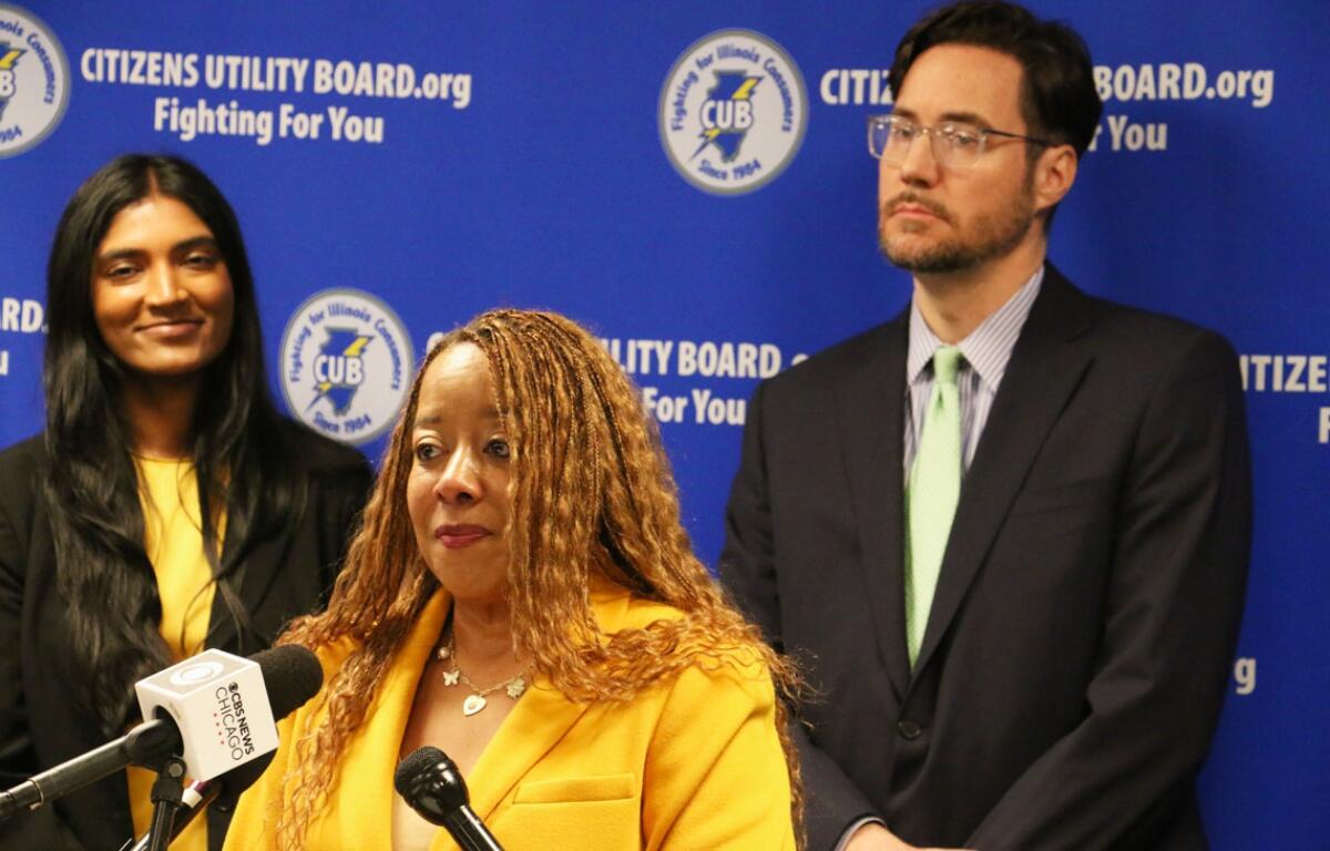 Rep. Kimberly Du Buclet, D-Chicago, joined consumer advocates to issue a public warning about alternative electric and gas supplier sales tactics and prices. (Capitol News Illinois photo by Maggie Dougherty)