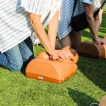 The Illinois Heart Rescue seasonal training at Cubs CPR Day at Wrigley Field in Chicago. The organization provided female CPR manikins for the program. (Courtesy of Courtney Schwerin O'Reilly / Illinois Heart Rescue)