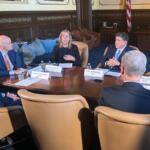 Gov. JB Pritzker speaks at a news conference following his 2026 budget address. Pritzker joined six other Midwestern governors in a letter to EPA Administrator Lee Zeldin urging an emergency waiver on the use of E15 ethanol gasoline this summer. (Medill Illinois News Bureau photo by George Alexandrakis).