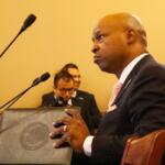 House Speaker Emanuel “Chris” Welch presents his bill to limit where federal immigration centers can be placed in Illinois to a House committee on Wednesday, March 25, 2026. (Capitol News Illinois photo by Jenna Schweikert)