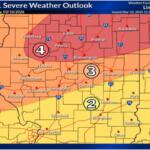 The Springfield area, as of Tuesday midday, was in a Level 3, out of 5, risk of severe storms, according to the National Weather Service and the Storm Prediction Center.