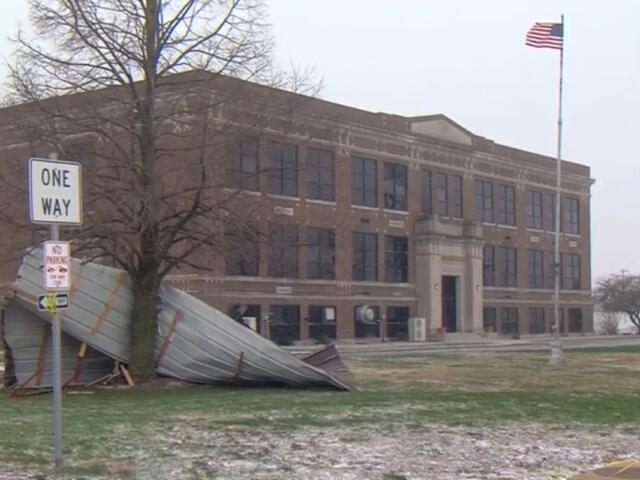 An EF-1 tornado caused damage at a school in Nokomis.