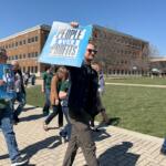 Faculty at the University of Illinois Springfield took what they called a "practice" walk around the quad Thursday in anticipation of needing to do so for a strike.
