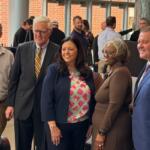 LEFT TO RIGHT: Jay Shanle, Downtown Springfield, Inc., Sangamon County Board Chair Andy Van Meter, Mayor Misty Buscher, State Sen. Doris Turner, State Rep. Mike Coffey