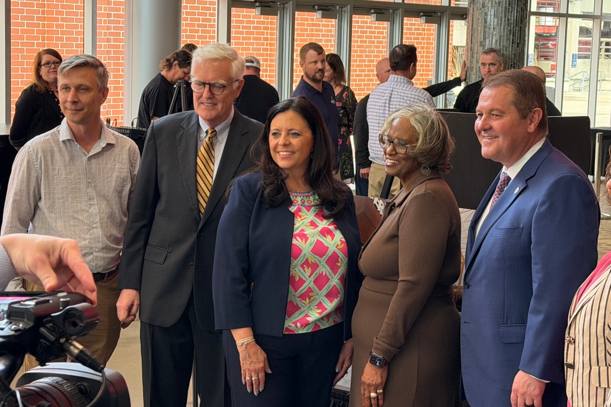 LEFT TO RIGHT: Jay Shanle, Downtown Springfield, Inc., Sangamon County Board Chair Andy Van Meter, Mayor Misty Buscher, State Sen. Doris Turner, State Rep. Mike Coffey