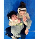 FILE - North Central women's wrestling team's Amani Jones, right, works with Yele Aycock during a practice at the Alliant Energy Powerhouse arena in Cedar Rapids, Iowa, Wednesday, March 6, 2024. (AP Photo/Nam Y. Huh, File)