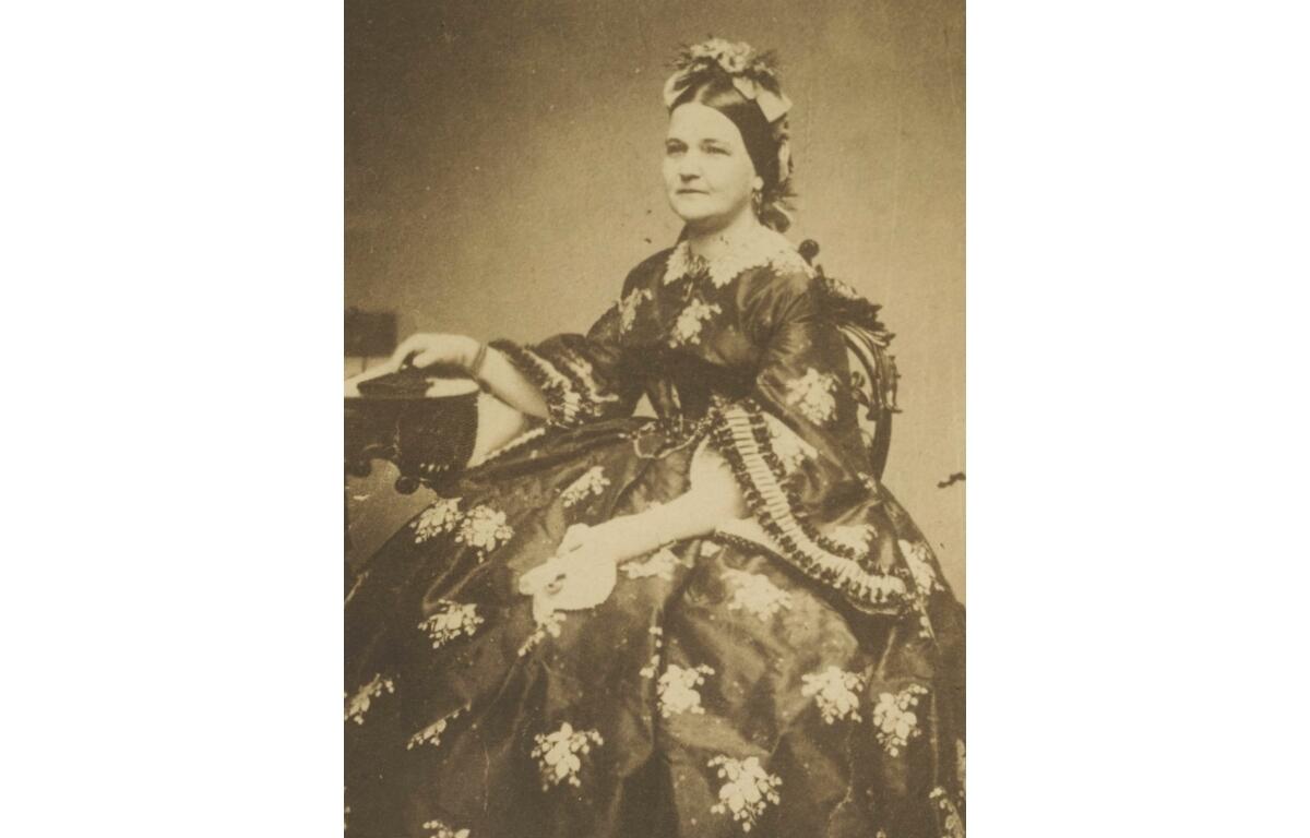 This "strawberry dress," worn by Mary Lincoln, is now on display at the Abraham Lincoln Presidential Library and Museum.