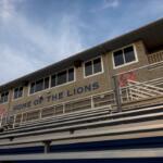 The sun sets on the press box of the Lion’s Field football stadium at Carterville High School on March 3, 2026, in Carterville, Illinois. (Photo by Lylee Gibbs)