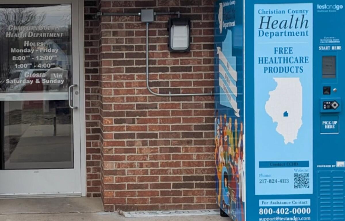 This machine outside the Christian County Health Department contains overdose treatment supplies.