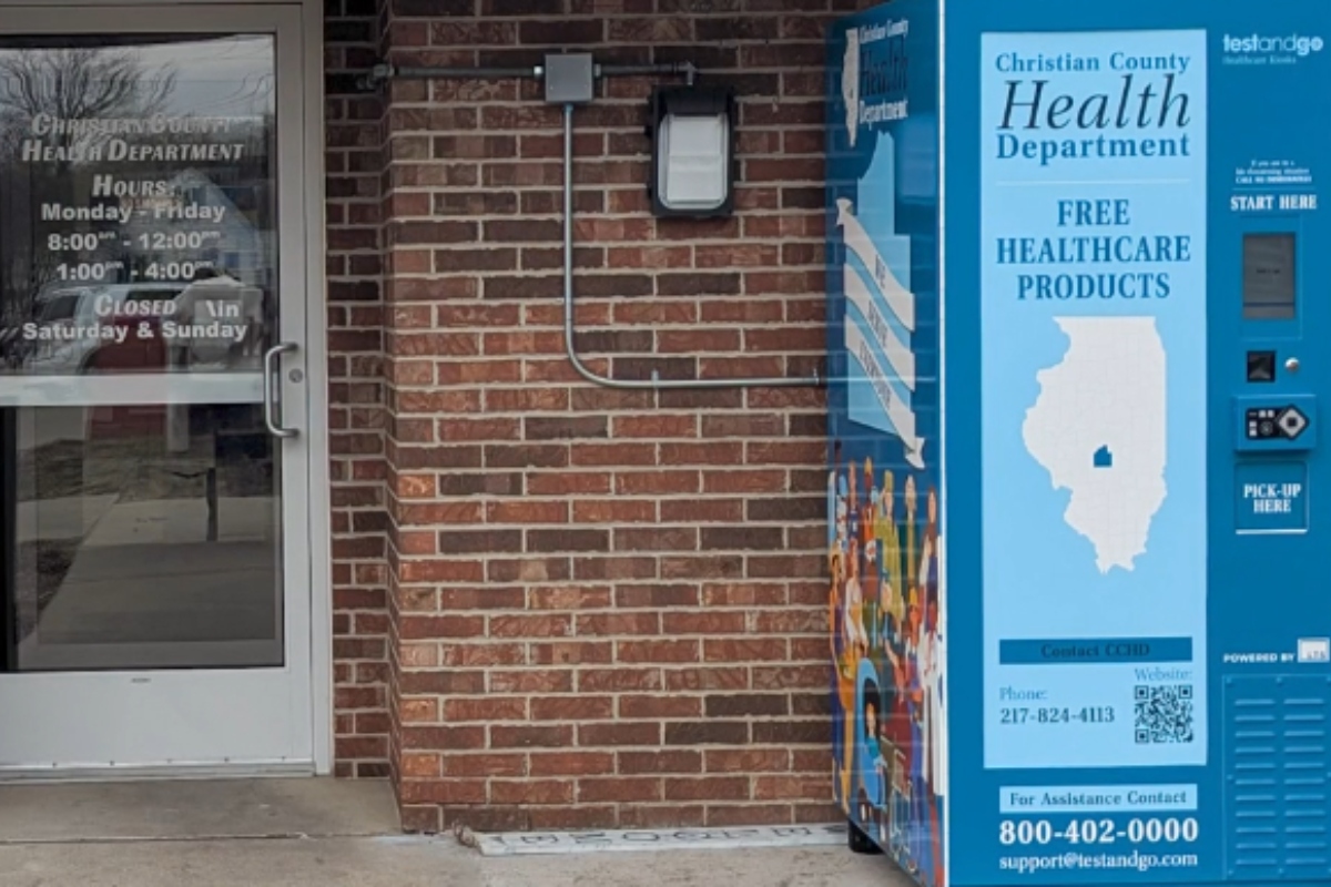 This machine outside the Christian County Health Department contains overdose treatment supplies.