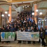 Students with the Illinois Prevention Network at the Capitol on Wednesday pushing bills aimed at drug regulation and reduction. (Medill Illinois News Bureau, courtesy of Kate Bell, Illinois Prevention Network)